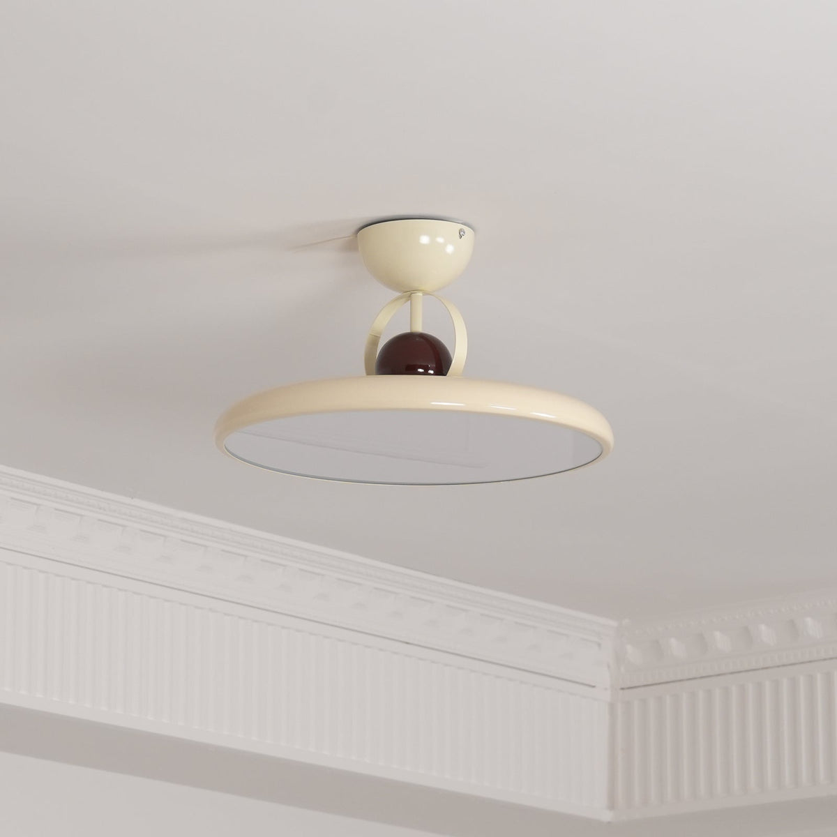 Flush Mount LED Overhead Light for Kitchen, Dining Room & Hallway – Metal Fixture in Chrome, Green or Beige Finish – 16-20 in Dimmable Ambie
