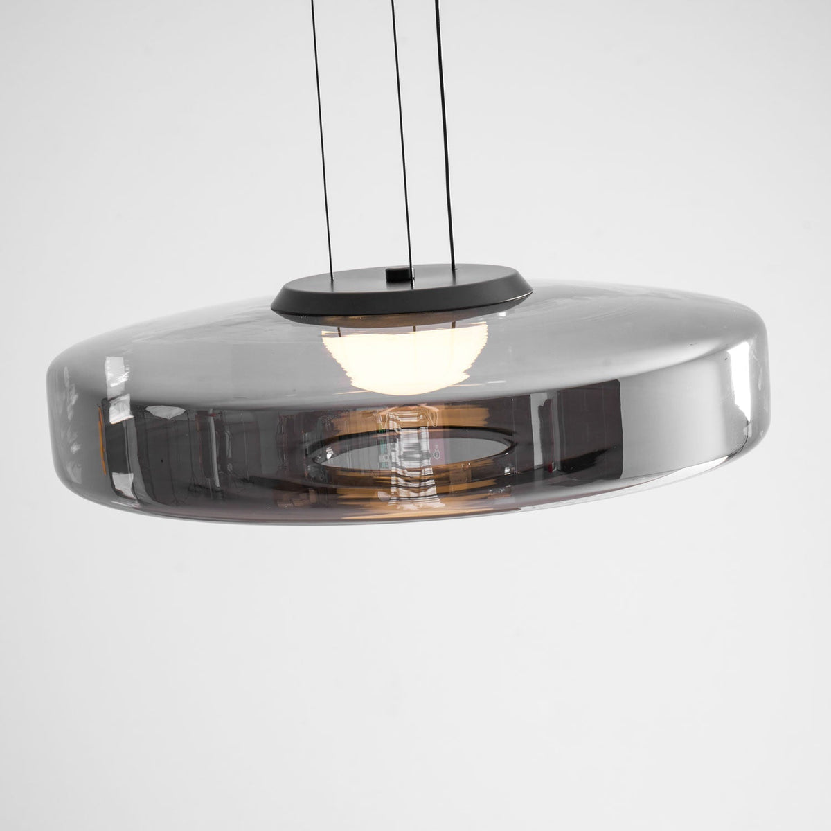 Tiered Glass Pendant Ceiling Fixture LED Multi-Level Hanging Light for Kitchen Island Dining Room Modern Layered Chandelier Adjustable Heigh