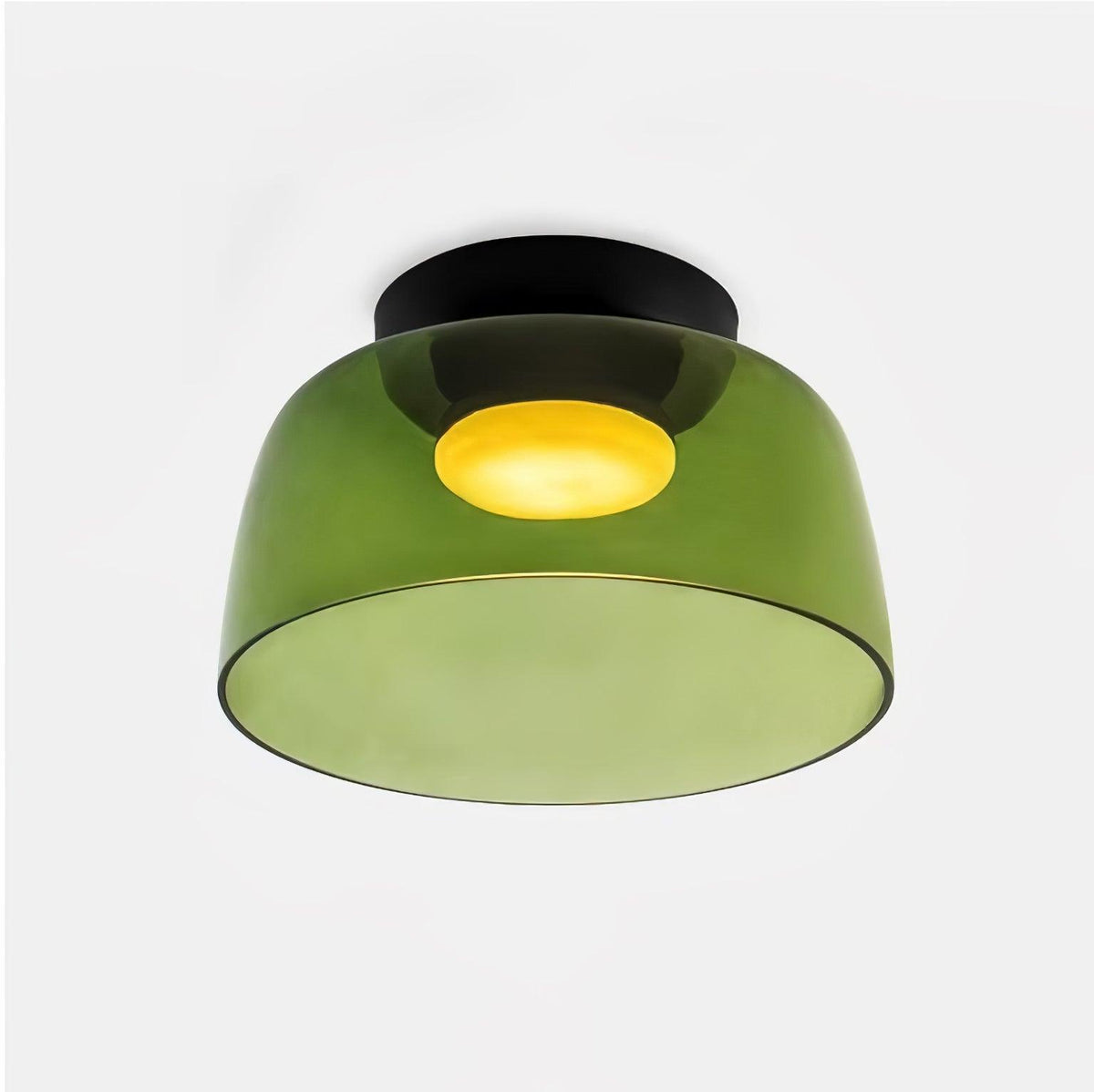 Tiered LED Flush Mount Light 16.5 in Glass Metal Indoor Fixture for Bedroom Living Room Low Ceilings Adjustable Color Temperature 3000K 4000