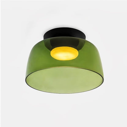 Tiered LED Flush Mount Light 16.5 in Glass Metal Indoor Fixture for Bedroom Living Room Low Ceilings Adjustable Color Temperature 3000K 4000