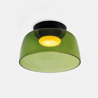 Tiered LED Flush Mount Light 16.5 in Glass Metal Indoor Fixture for Bedroom Living Room Low Ceilings Adjustable Color Temperature 3000K 4000