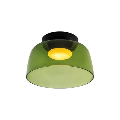 Tiered LED Flush Mount Light 16.5 in Glass Metal Indoor Fixture for Bedroom Living Room Low Ceilings Adjustable Color Temperature 3000K 4000