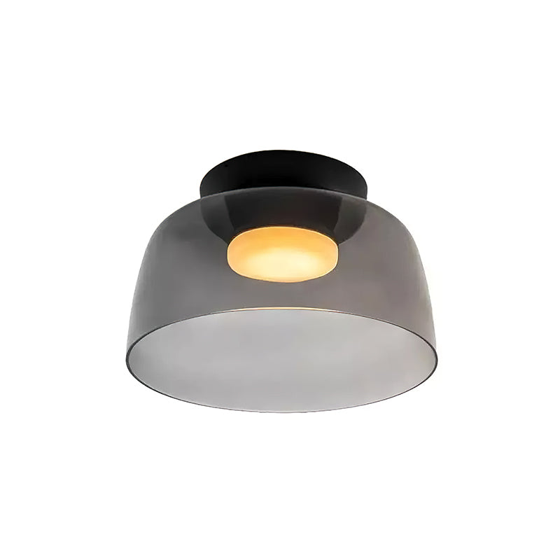 Multi-Tier Glass LED Overhead Light 13–16 Inch Green for Bedroom Living Room Hallway Contemporary Flush Mount Fixture 10W Dimmable