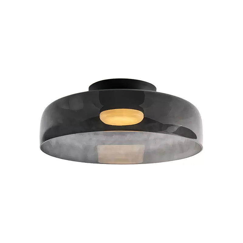 Multi-Tier Glass LED Overhead Light 13–16 Inch Green for Bedroom Living Room Hallway Contemporary Flush Mount Fixture 10W Dimmable