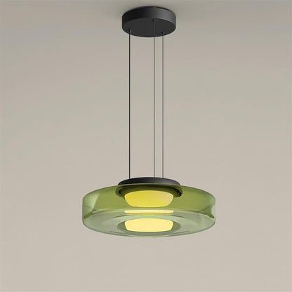 Tiered Glass Pendant Ceiling Fixture LED Multi-Level Hanging Light for Kitchen Island Dining Room Modern Layered Chandelier Adjustable Heigh