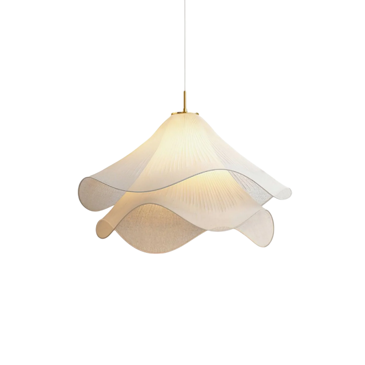 Floral Fabric Pendant Light for Dining Room – Adjustable Ceiling Fixture with Soft Layered Design, 16-24 in Sizes, E26 Socket, Modern Home L
