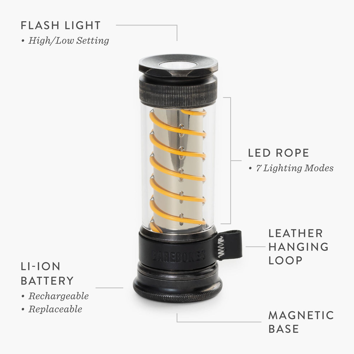 Rechargeable LED Camping Lantern & Flashlight Combo with 7 Light Modes, USB-C Portable Emergency Light for Hiking, Outdoor Adventures & Home