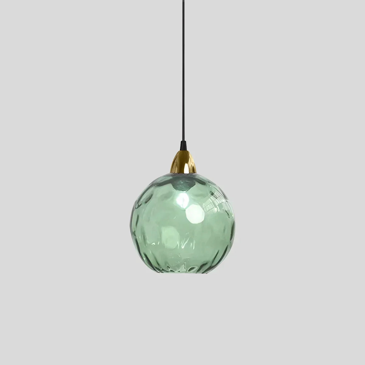 Spherical Glass Ceiling Fixture E26 Socket 8-Inch Gray Shade for Dining Areas Bedrooms Kitchens Adjustable Cord Ambient Fixture