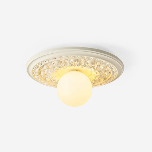 Acrylic Flush Mount Ceiling Light 14 in Beige Bedroom Living Room Decorative Fixture Low Profile Wall Mount Ambient Illumination