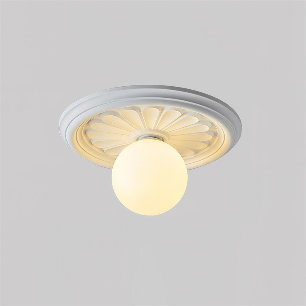 Acrylic Flush Mount Ceiling Light 14 in Beige Bedroom Living Room Decorative Fixture Low Profile Wall Mount Ambient Illumination