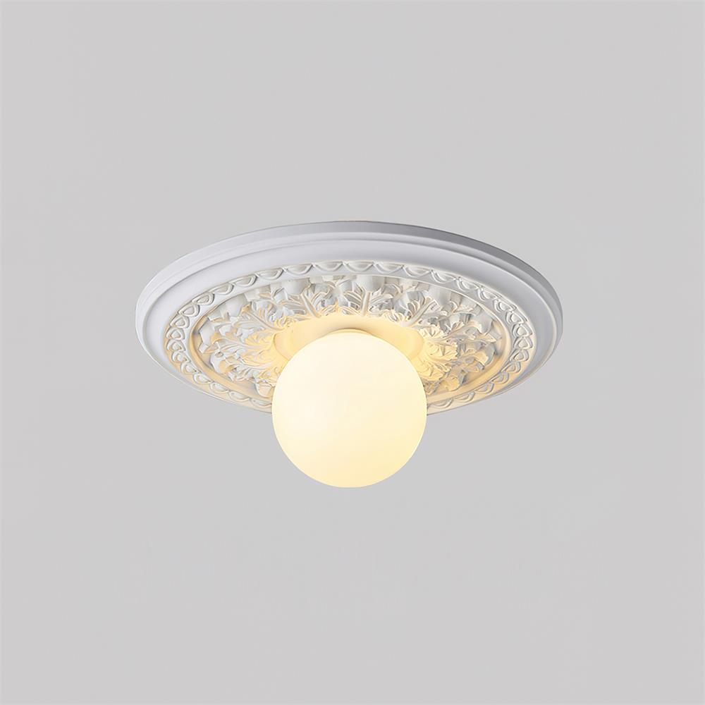 Acrylic Flush Mount Ceiling Light 14 in Beige Bedroom Living Room Decorative Fixture Low Profile Wall Mount Ambient Illumination