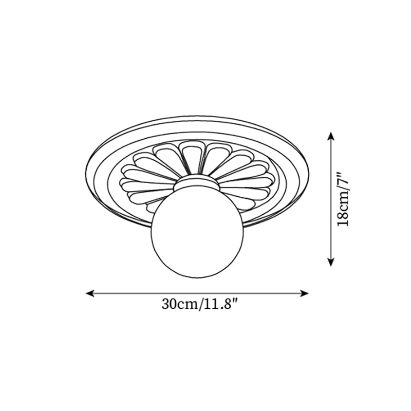 Acrylic Flush Mount Ceiling Light 14 in Beige Bedroom Living Room Decorative Fixture Low Profile Wall Mount Ambient Illumination