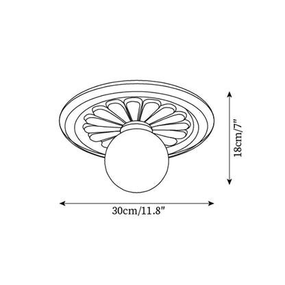 Acrylic Flush Mount Ceiling Light 14 in Beige Bedroom Living Room Decorative Fixture Low Profile Wall Mount Ambient Illumination