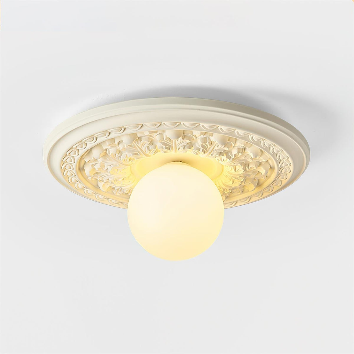 Acrylic Flush Mount Ceiling Light 14 in Beige Bedroom Living Room Decorative Fixture Low Profile Wall Mount Ambient Illumination