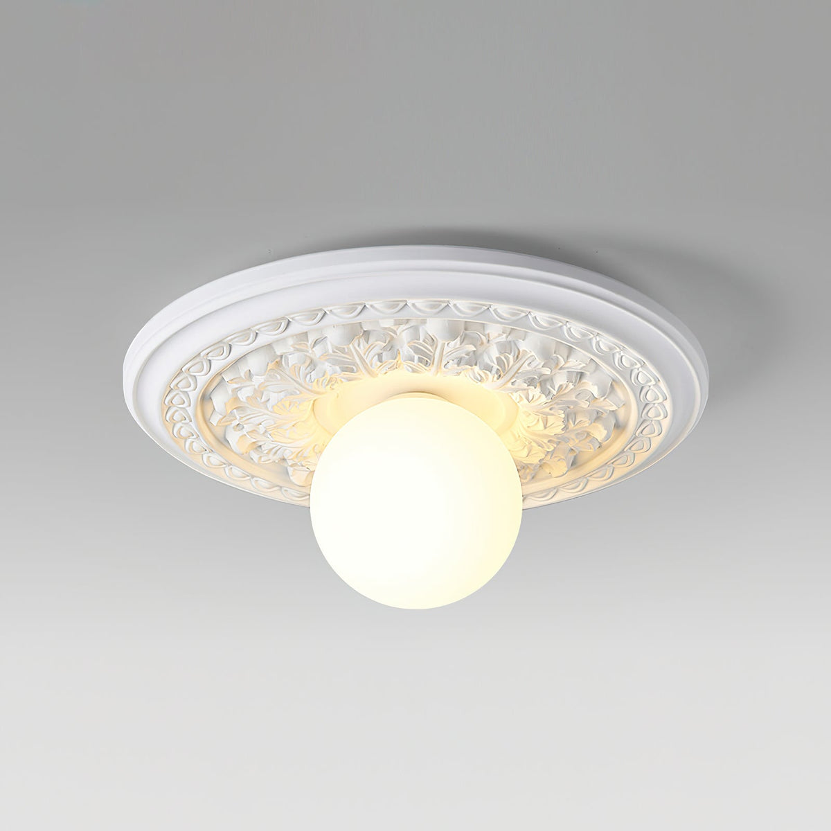 Acrylic Flush Mount Ceiling Light 14 in Beige Bedroom Living Room Decorative Fixture Low Profile Wall Mount Ambient Illumination