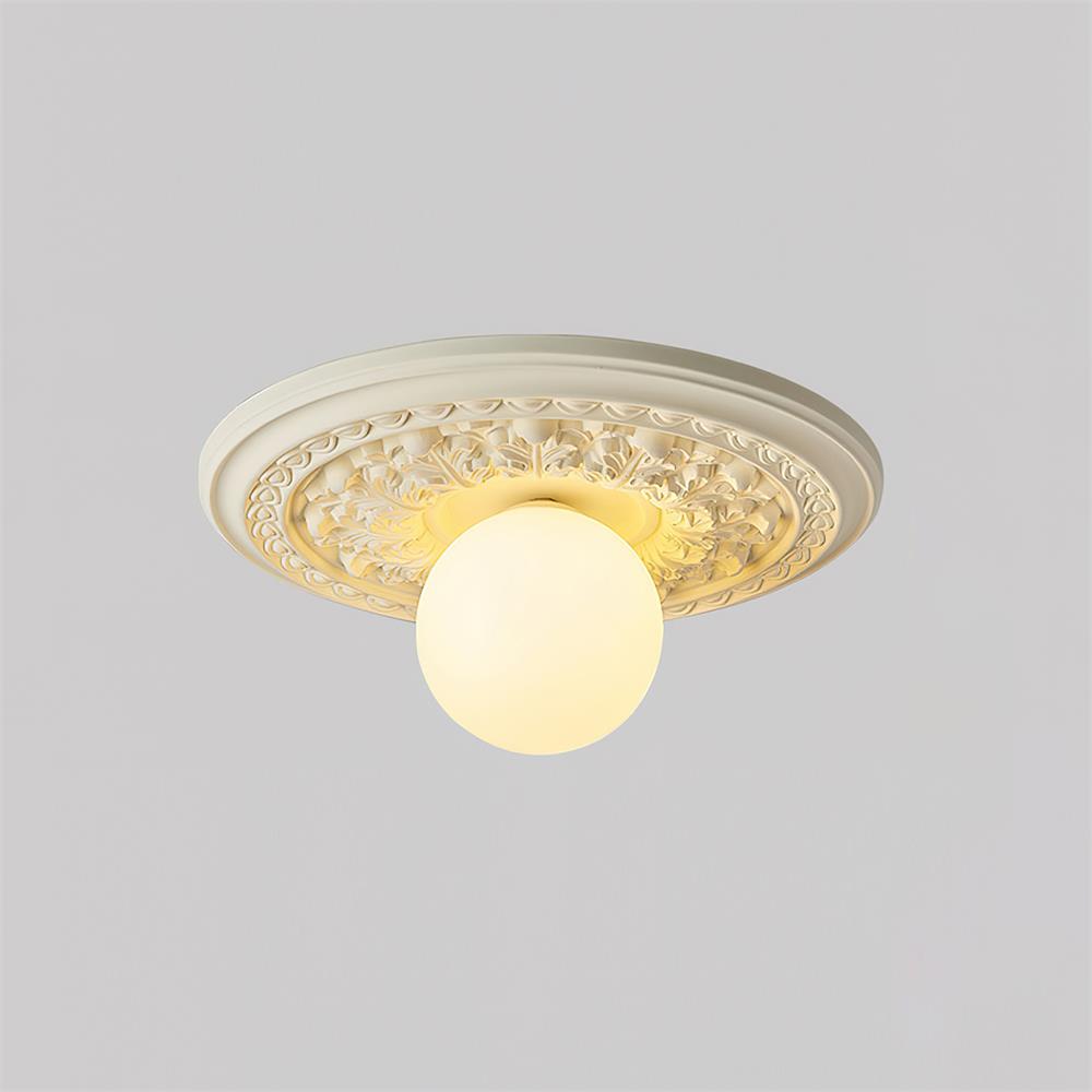 Acrylic Flush Mount Ceiling Light 14 in Beige Bedroom Living Room Decorative Fixture Low Profile Wall Mount Ambient Illumination
