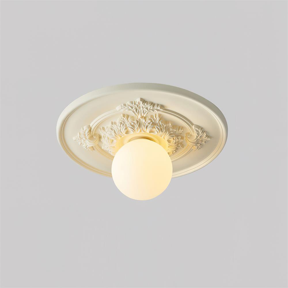 Acrylic Flush Mount Ceiling Light 14 in Beige Bedroom Living Room Decorative Fixture Low Profile Wall Mount Ambient Illumination