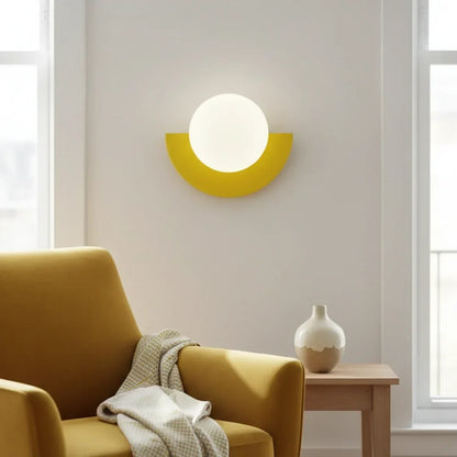 Contemporary Glass Globe Sconce 10 Inch LED Accent Fixture for Bedrooms Living Rooms Hallways Reading Nooks Multicolor Metal Frame Wall Moun