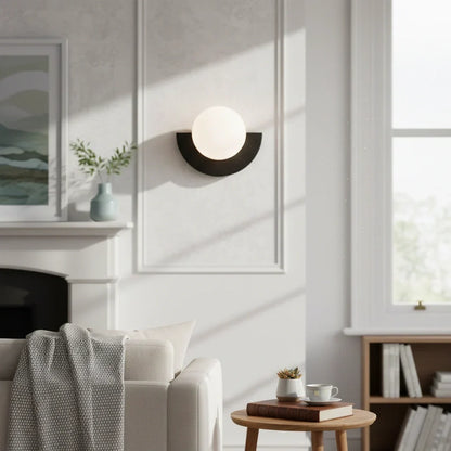 Contemporary Glass Globe Sconce 10 Inch LED Accent Fixture for Bedrooms Living Rooms Hallways Reading Nooks Multicolor Metal Frame Wall Moun