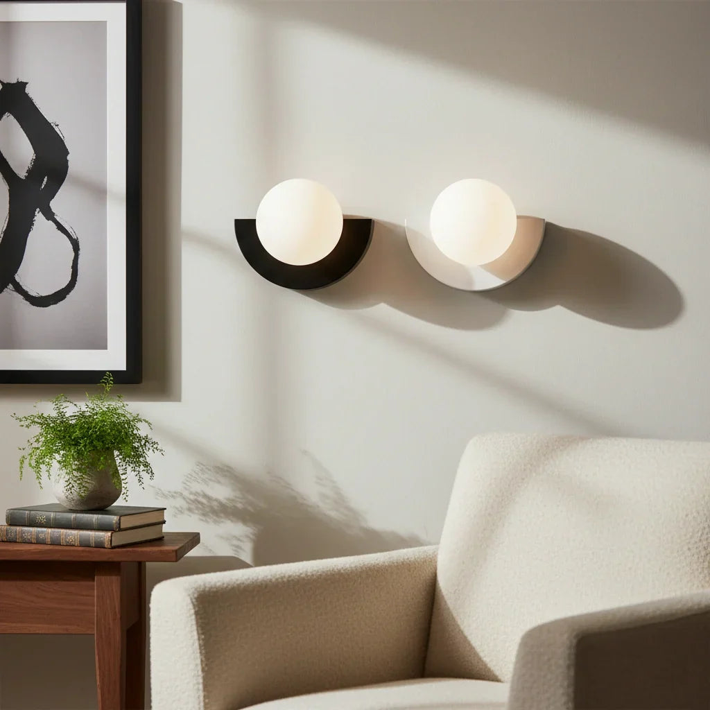 Contemporary Glass Globe Sconce 10 Inch LED Accent Fixture for Bedrooms Living Rooms Hallways Reading Nooks Multicolor Metal Frame Wall Moun