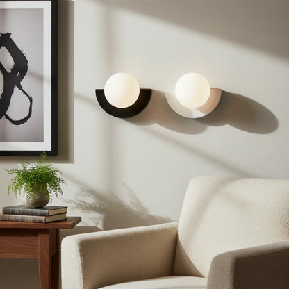 Contemporary Glass Globe Sconce 10 Inch LED Accent Fixture for Bedrooms Living Rooms Hallways Reading Nooks Multicolor Metal Frame Wall Moun