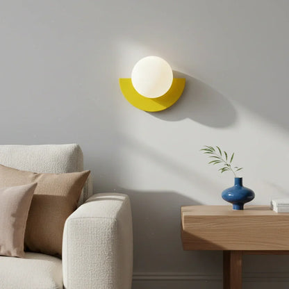Contemporary Glass Globe Sconce 10 Inch LED Accent Fixture for Bedrooms Living Rooms Hallways Reading Nooks Multicolor Metal Frame Wall Moun