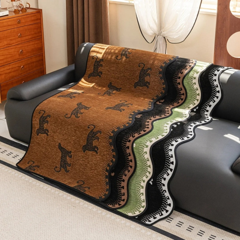 Lively Wavy Slipcover Sofa - Microfiber Blend, African Design
