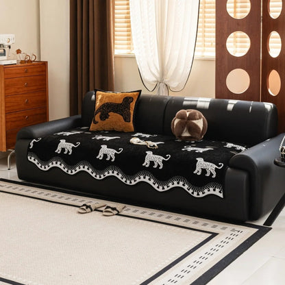 Lively Wavy Slipcover Sofa - Microfiber Blend, African Design