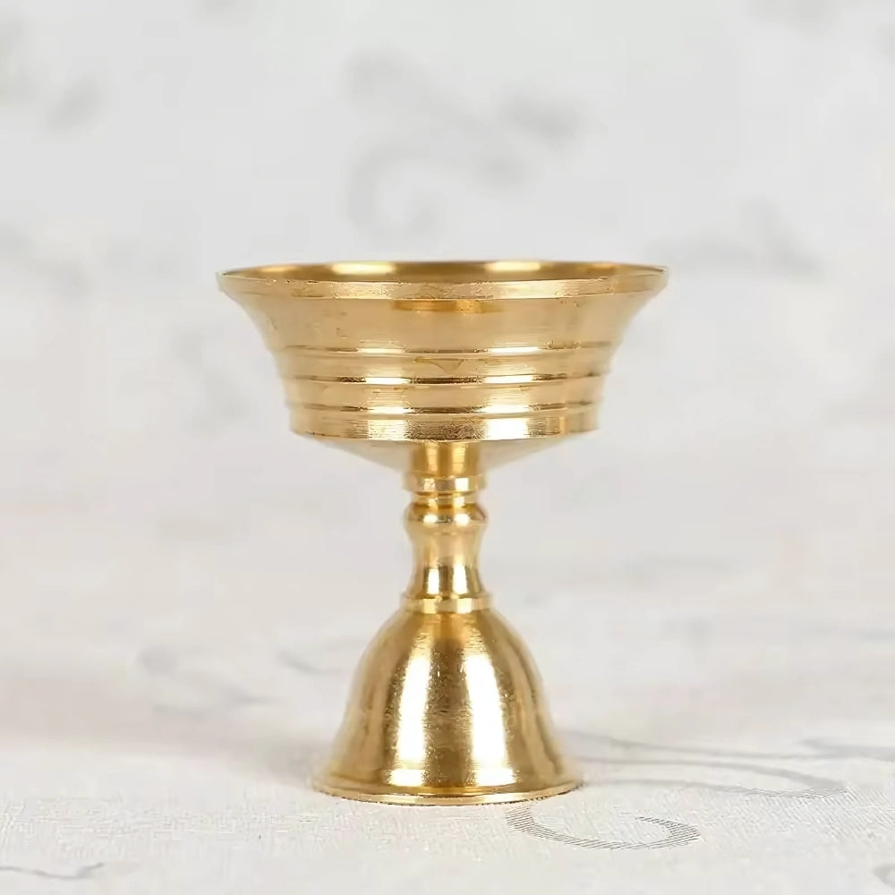 Liora Candle Holder - Vintage Copper Finish, Pedestal Base