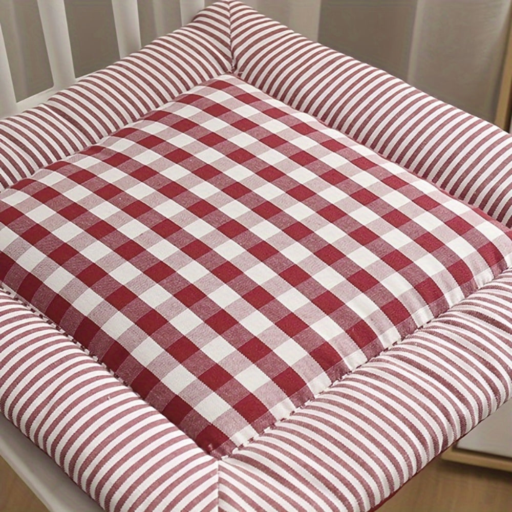 Liora Seat Cushion - Cotton Checkered, Comfortable Support for Dining Chairs