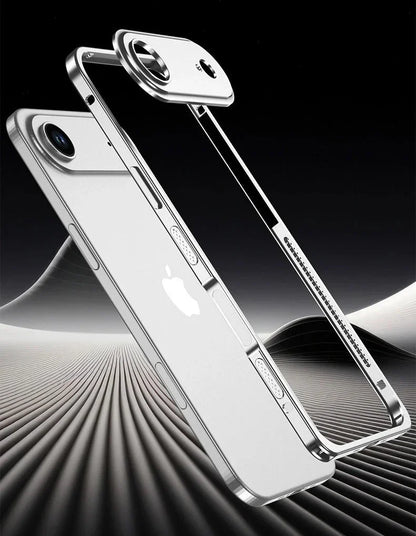 Aluminum Bumper Case for iPhone with Ventilation Grills & Detachable Lens Shield – Shock-Absorbing Frame for 12 Pro Max to 17 Series