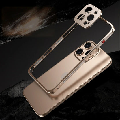 Aluminum Bumper Case for iPhone with Ventilation Grills & Detachable Lens Shield – Shock-Absorbing Frame for 12 Pro Max to 17 Series