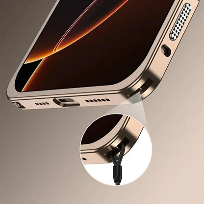 Aluminum Bumper Case for iPhone with Ventilation Grills & Detachable Lens Shield – Shock-Absorbing Frame for 12 Pro Max to 17 Series
