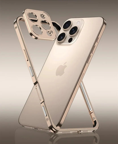 Aluminum Bumper Case for iPhone with Ventilation Grills & Detachable Lens Shield – Shock-Absorbing Frame for 12 Pro Max to 17 Series