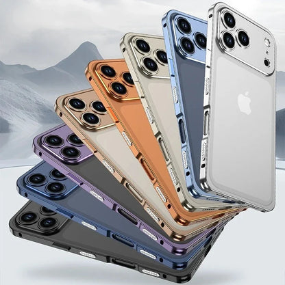 Aluminum Bumper Case for iPhone with Ventilation Grills & Detachable Lens Shield – Shock-Absorbing Frame for 12 Pro Max to 17 Series