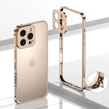 Aluminum Bumper Case for iPhone with Ventilation Grills & Detachable Lens Shield – Shock-Absorbing Frame for 12 Pro Max to 17 Series