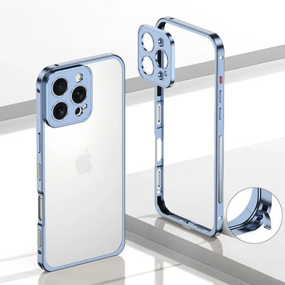 Aluminum Bumper Case for iPhone with Ventilation Grills & Detachable Lens Shield – Shock-Absorbing Frame for 12 Pro Max to 17 Series