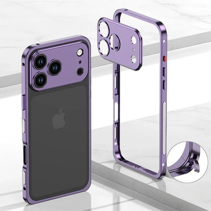 Aluminum Bumper Case for iPhone with Ventilation Grills & Detachable Lens Shield – Shock-Absorbing Frame for 12 Pro Max to 17 Series