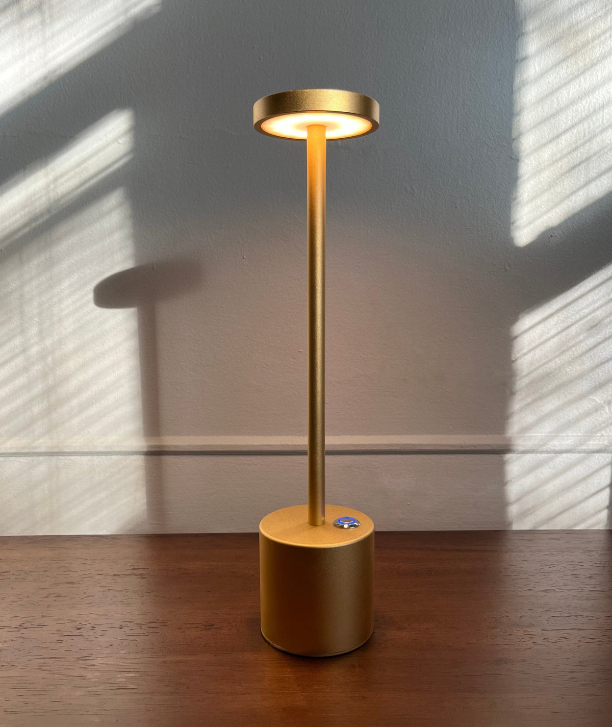 Cordless LED Accent Lamp for Patio, Bedroom & Outdoor Dining – Dimmable Rechargeable Metal Light 13.4 Inches Tall USB Powered for Home Garde