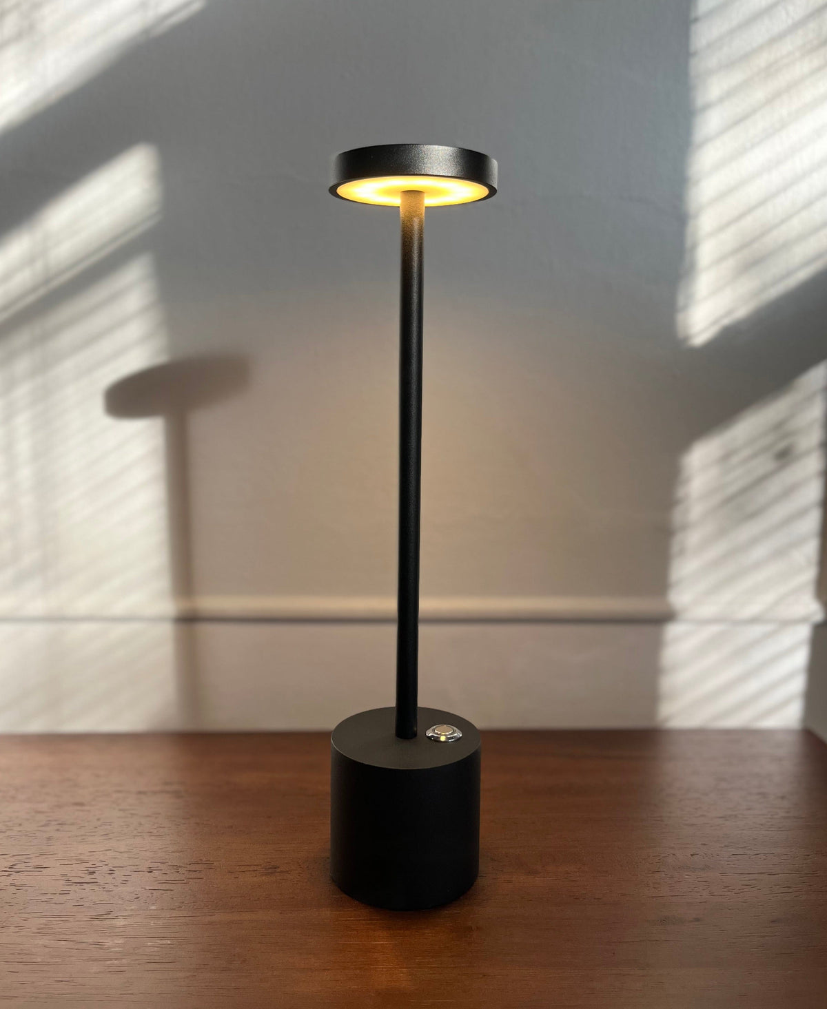 Cordless LED Accent Lamp for Patio, Bedroom & Outdoor Dining – Dimmable Rechargeable Metal Light 13.4 Inches Tall USB Powered for Home Garde