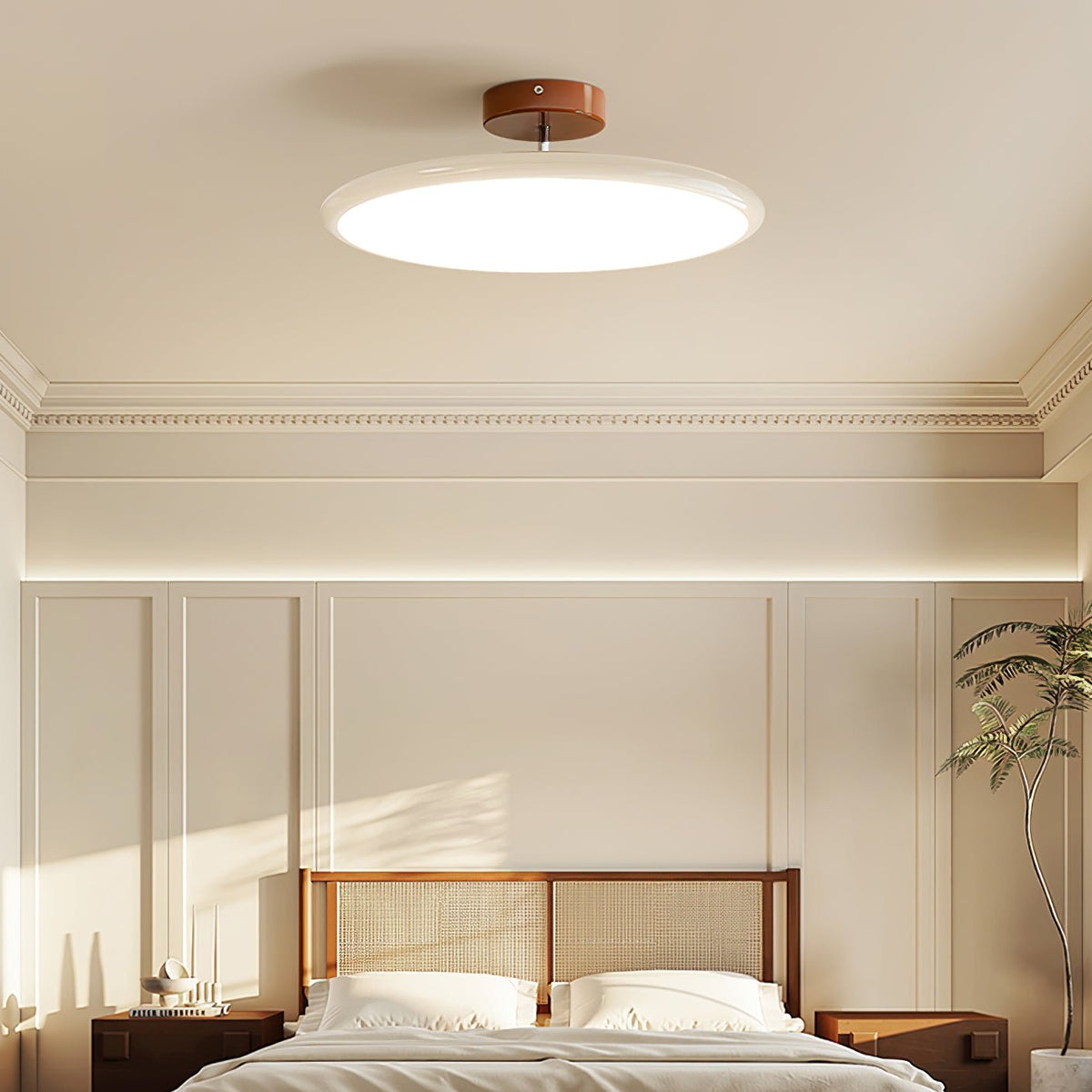 Adjustable Flush Mount LED Ceiling Light with Remote Dimmer for Bedroom Living Room Dining Room | Modern Round Acrylic Fixture Hardwired