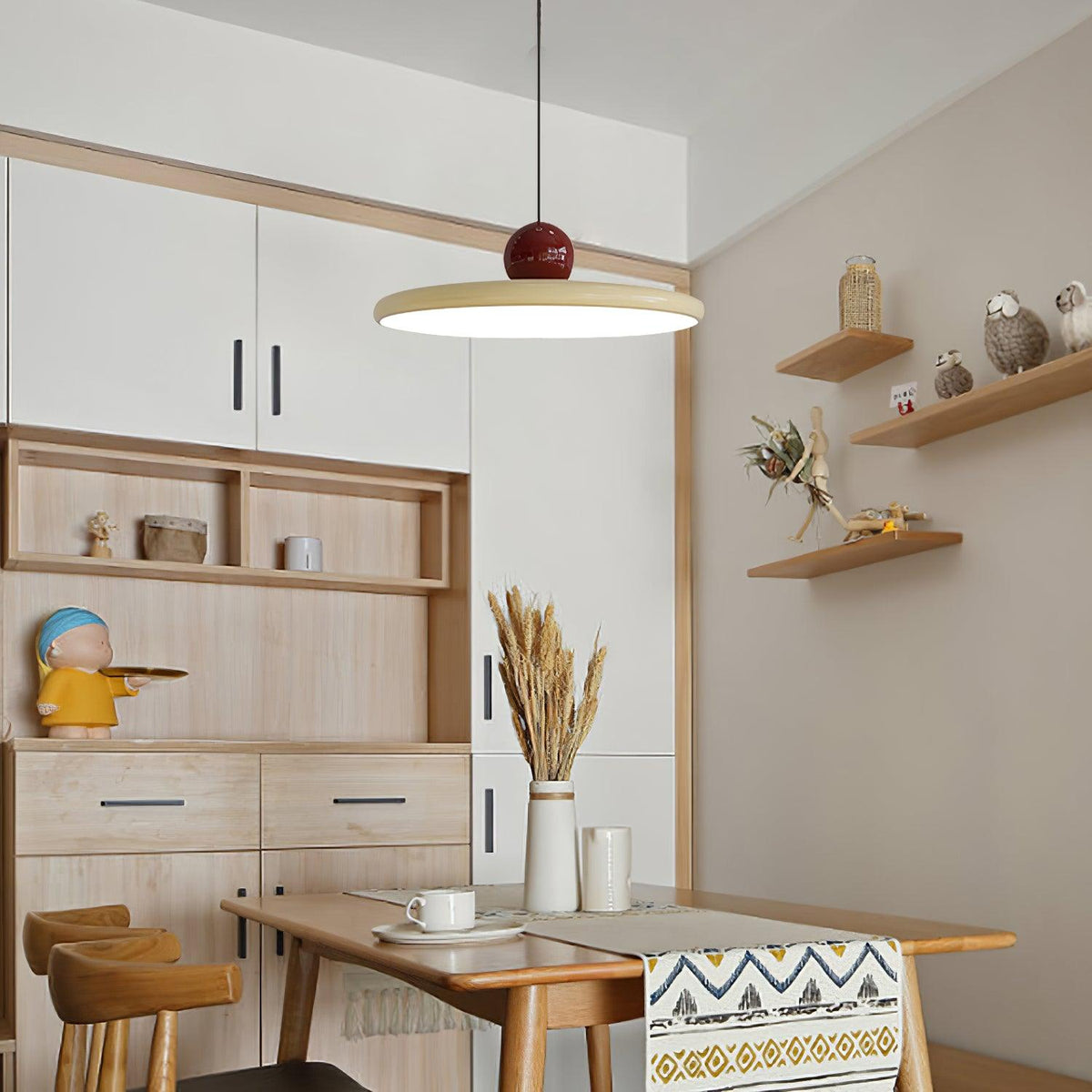 Round Flush Mount LED Ceiling Light Fixture with Adjustable Color Temperature for Kitchen Island Dining Room Bedroom Living Room Modern Indo