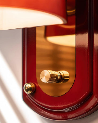Dome Sconce Hardwired Fixture 8 Inch Red & Gold Finish Metal Shade for Hallway Bedroom Living Room Indoor Accent Lighting E26 Base