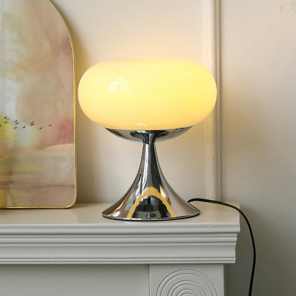 LED Desk Lamp 11 Inch Metal Glass Construction Modern Accent Light for Bedroom Office Nightstand Chrome White Green Cream Indoor