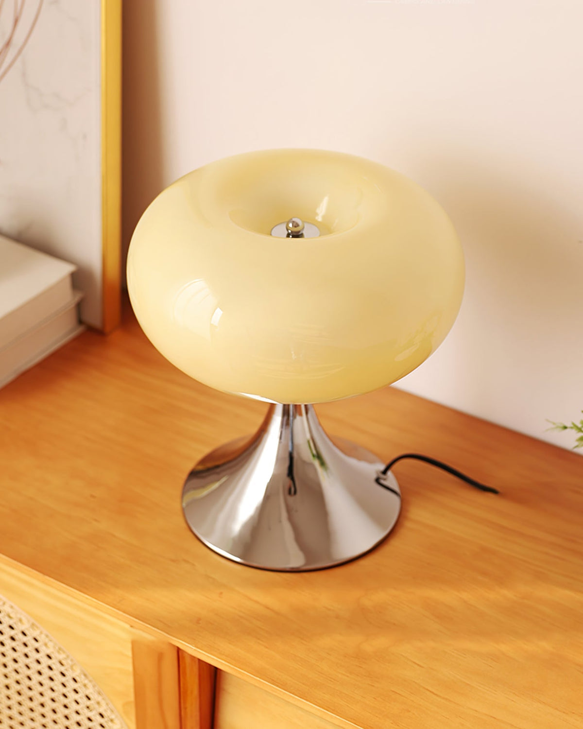 LED Desk Lamp 11 Inch Metal Glass Construction Modern Accent Light for Bedroom Office Nightstand Chrome White Green Cream Indoor