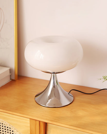 LED Desk Lamp 11 Inch Metal Glass Construction Modern Accent Light for Bedroom Office Nightstand Chrome White Green Cream Indoor