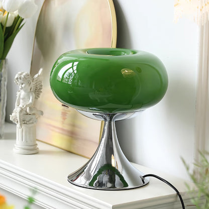 LED Desk Lamp 11 Inch Metal Glass Construction Modern Accent Light for Bedroom Office Nightstand Chrome White Green Cream Indoor