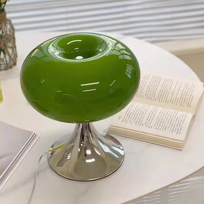 LED Desk Lamp 11 Inch Metal Glass Construction Modern Accent Light for Bedroom Office Nightstand Chrome White Green Cream Indoor