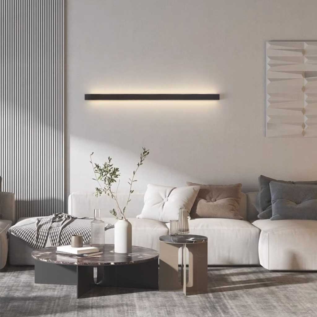 Dimmable LED Wall Sconce Sleek Aluminum Bar Light for Bedroom Living Room Hallway 24 to 79 Inches Black White Modern Accent Lighting
