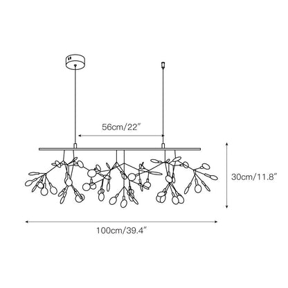 Organic Branch LED Ceiling Light White Metal Acrylic Fixture for Dining Room High Ceilings Modern Statement Chandelier Dimmable Adjustable S